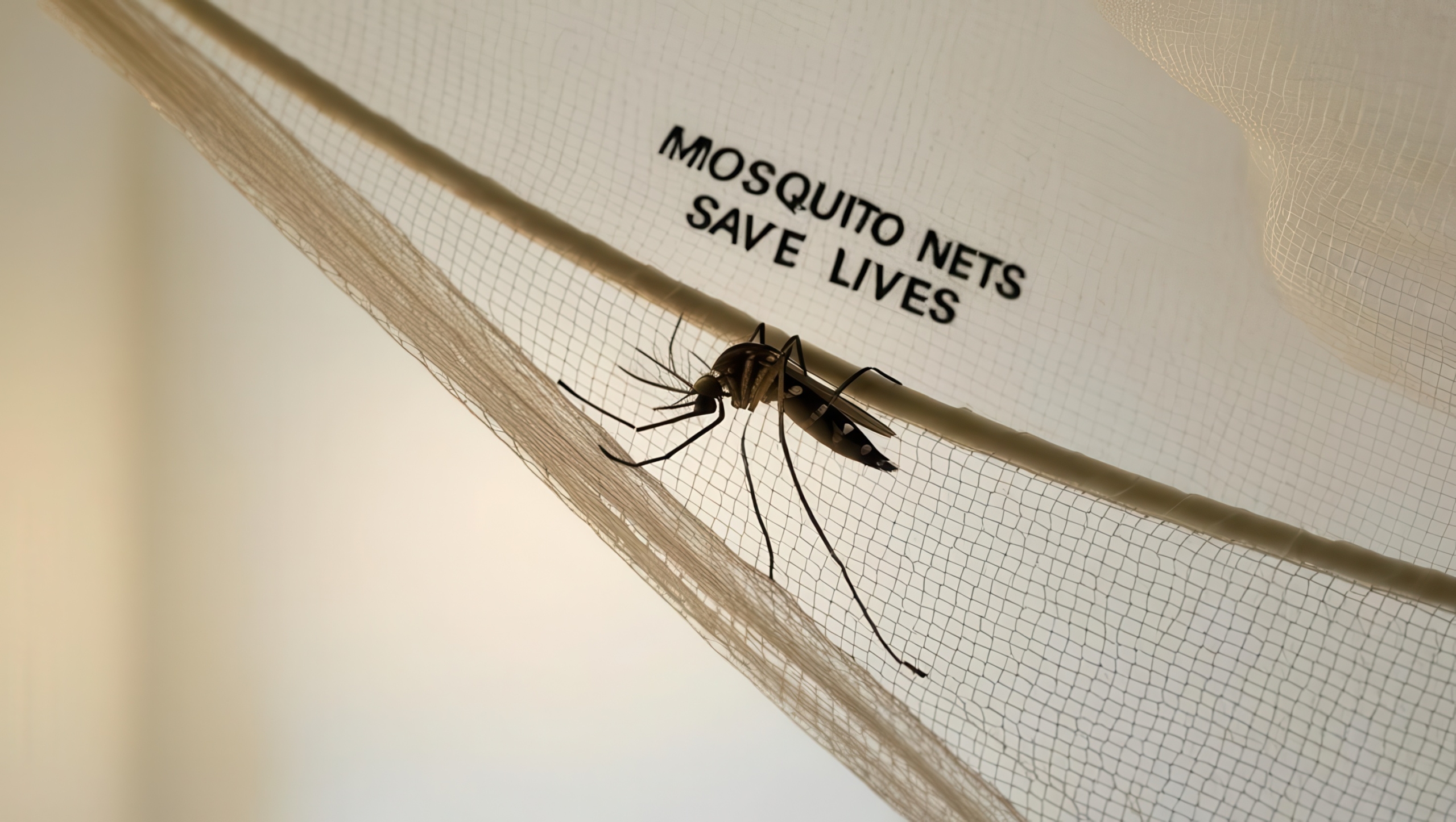 Mosquito net preventing the spread of dengue fever in Europe.