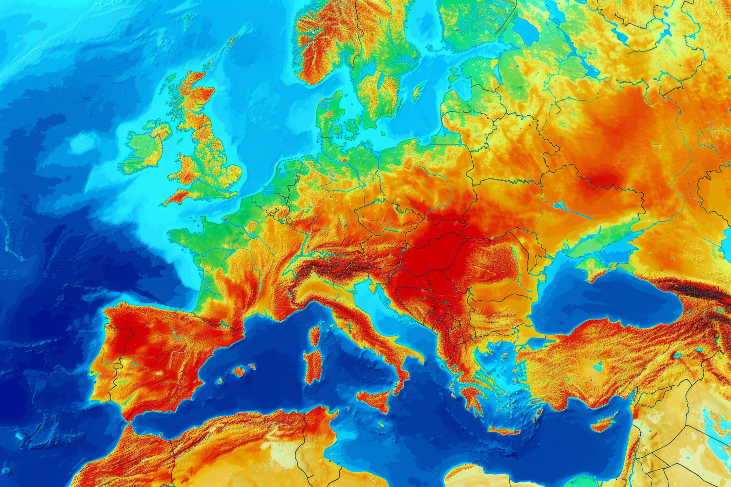 Map of Europe showing areas at risk for dengue fever due to climate change and globalisation.